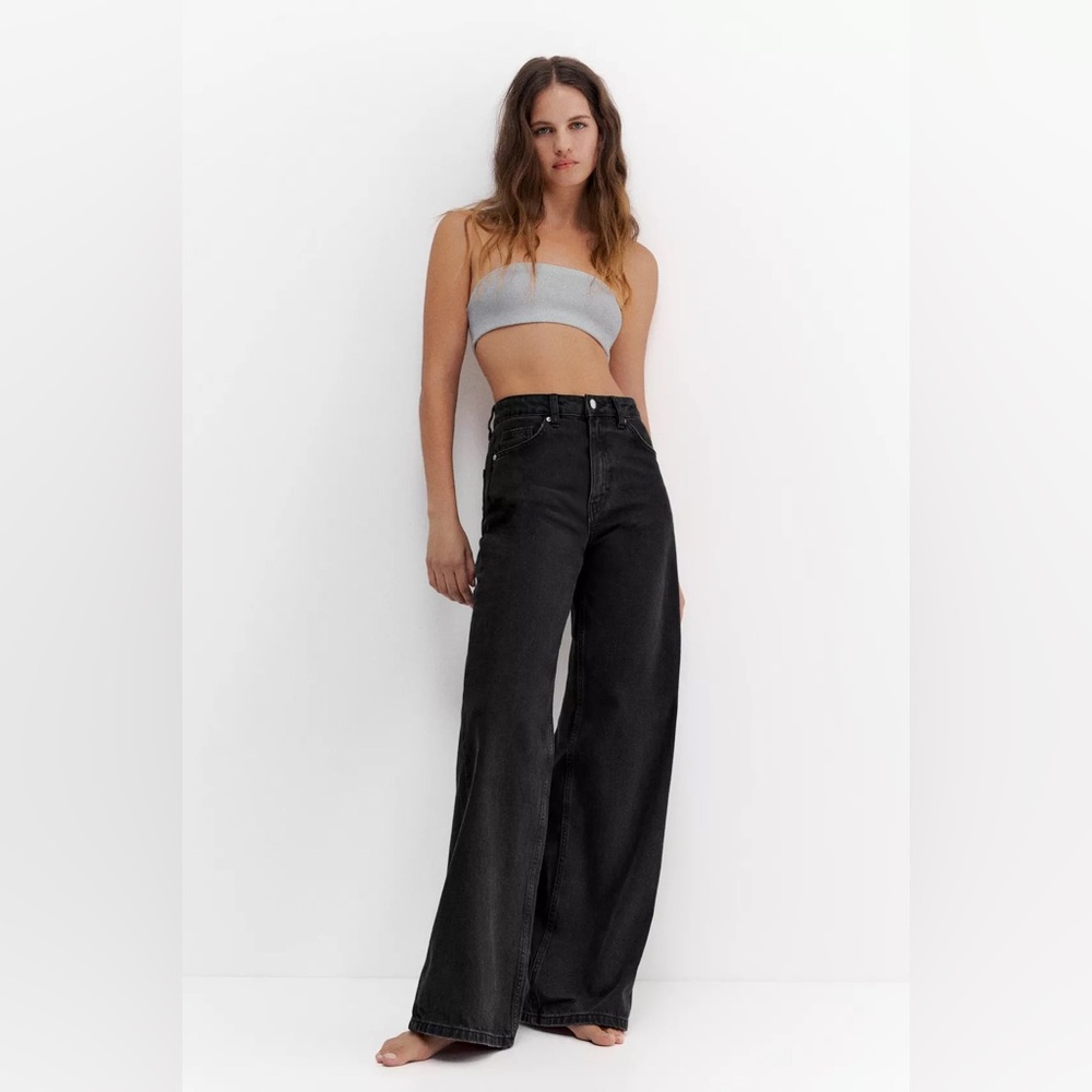 Pull&Bear Black Wide Leg Jeans